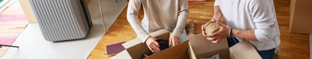 couple packing boxes