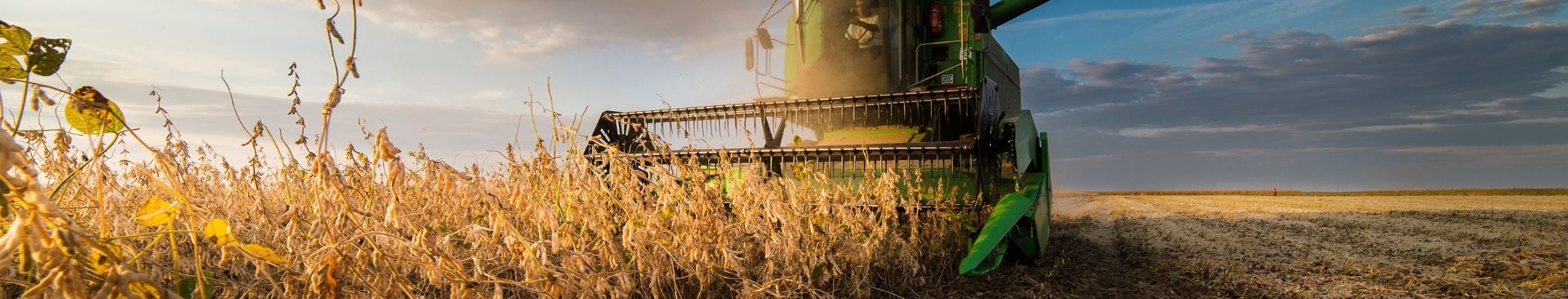 tractor harvesting field