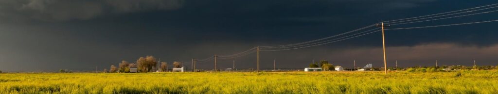 storm sky over farm