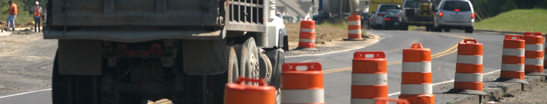 cars driving in road construction