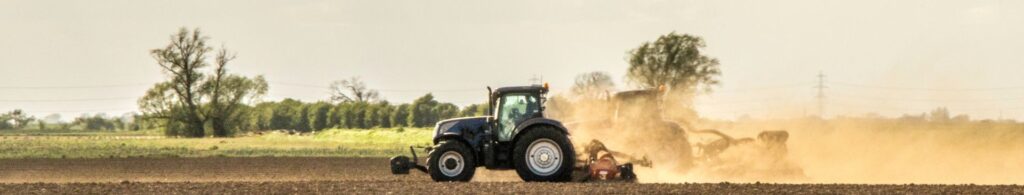 tractor plowing field