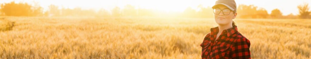 woman standing in wheat field