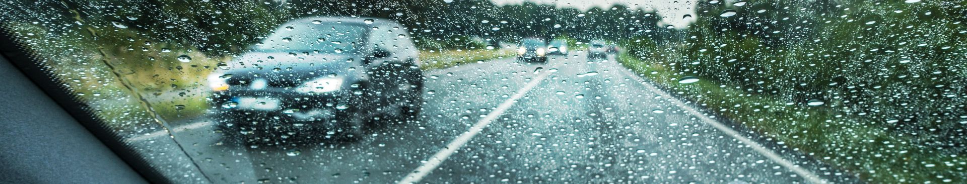 car windshield with rain drops