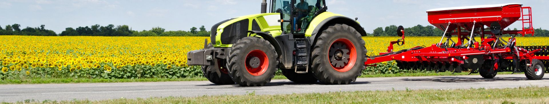 tractor on road