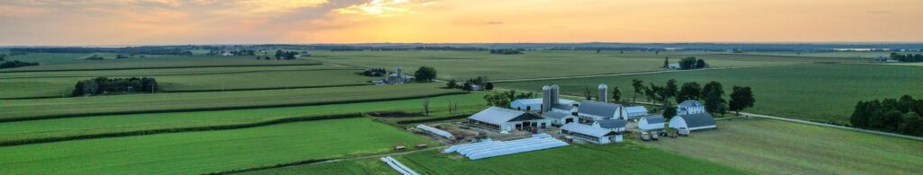 aerial view of dairy farm