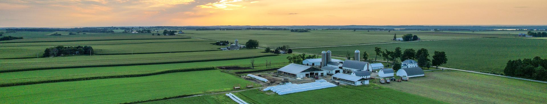 aerial view of dairy farm